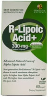 R-Липоевая Кислота Плюс - 300 мг - 60 Vcaps - Genceutic Naturals Genceutic Naturals