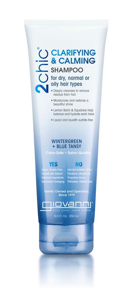 Giovanni 2chic Очищающий и успокаивающий шампунь Wintergreen & Blue Tansy -- 8,5 жидких унций Giovanni