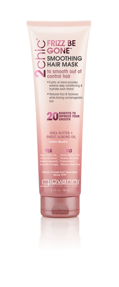 Giovanni 2chic® Frizz Be Gone™ Разглаживающая маска для волос с маслом ши и маслом сладкого миндаля -- 5,1 жидких унций Giovanni