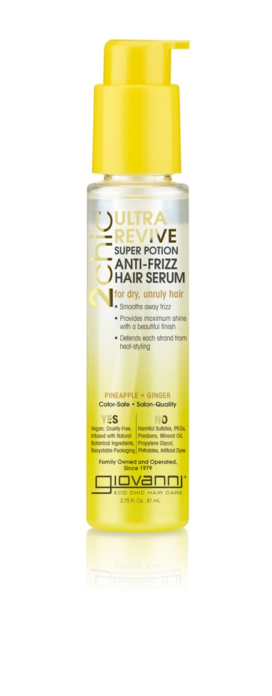 Giovanni 2chic® Ultra-Revive Super Potion Разглаживающая сыворотка для волос с ананасом и имбирем -- 2,75 жидких унций Giovanni