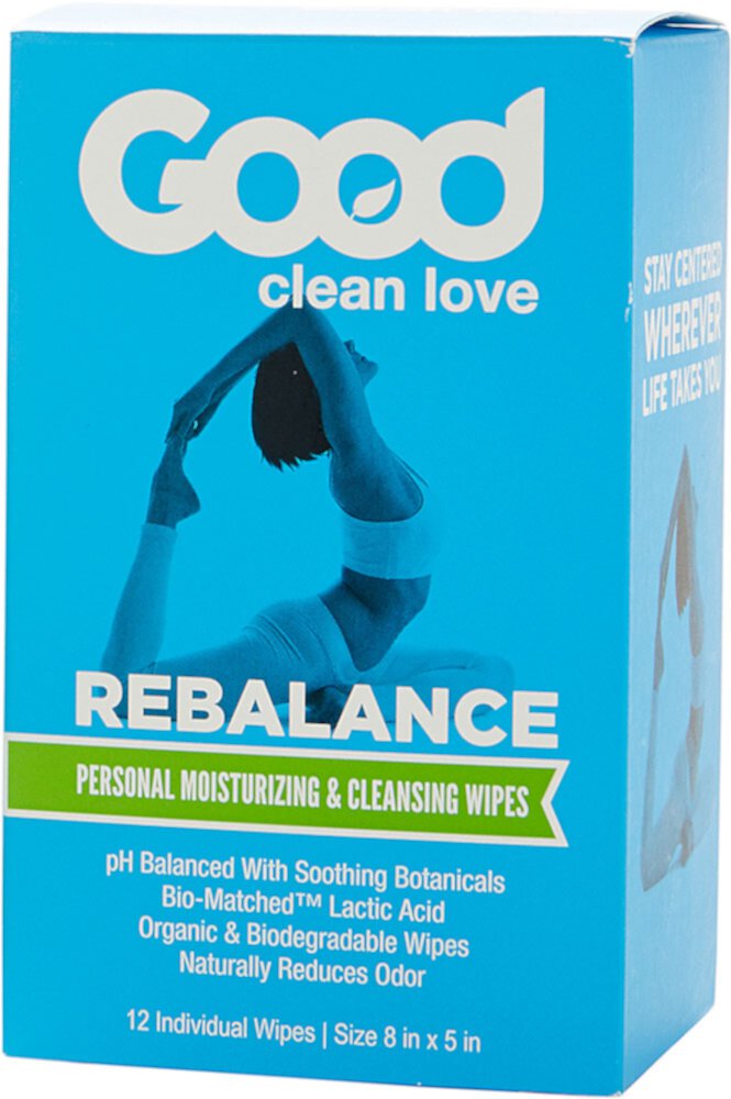 Good Clean Love Rebalance Personal Moisturizing &amp; Очищающие салфетки -- 12 отдельных салфеток Good Clean Love