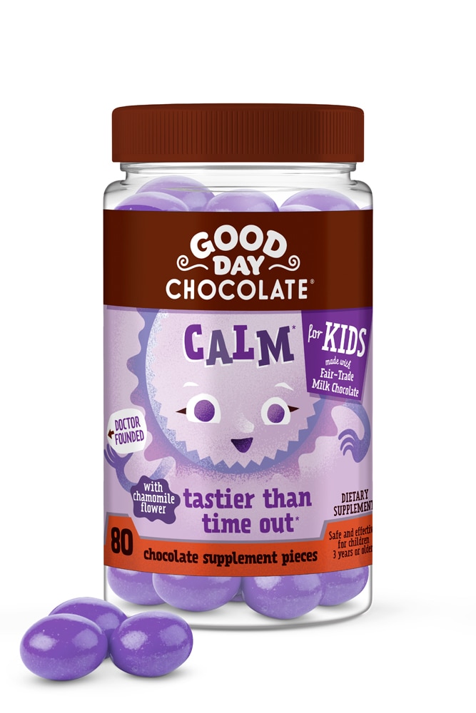 Kids Calm Supplement -- 80 Chocolate Pieces Good Day Chocolate