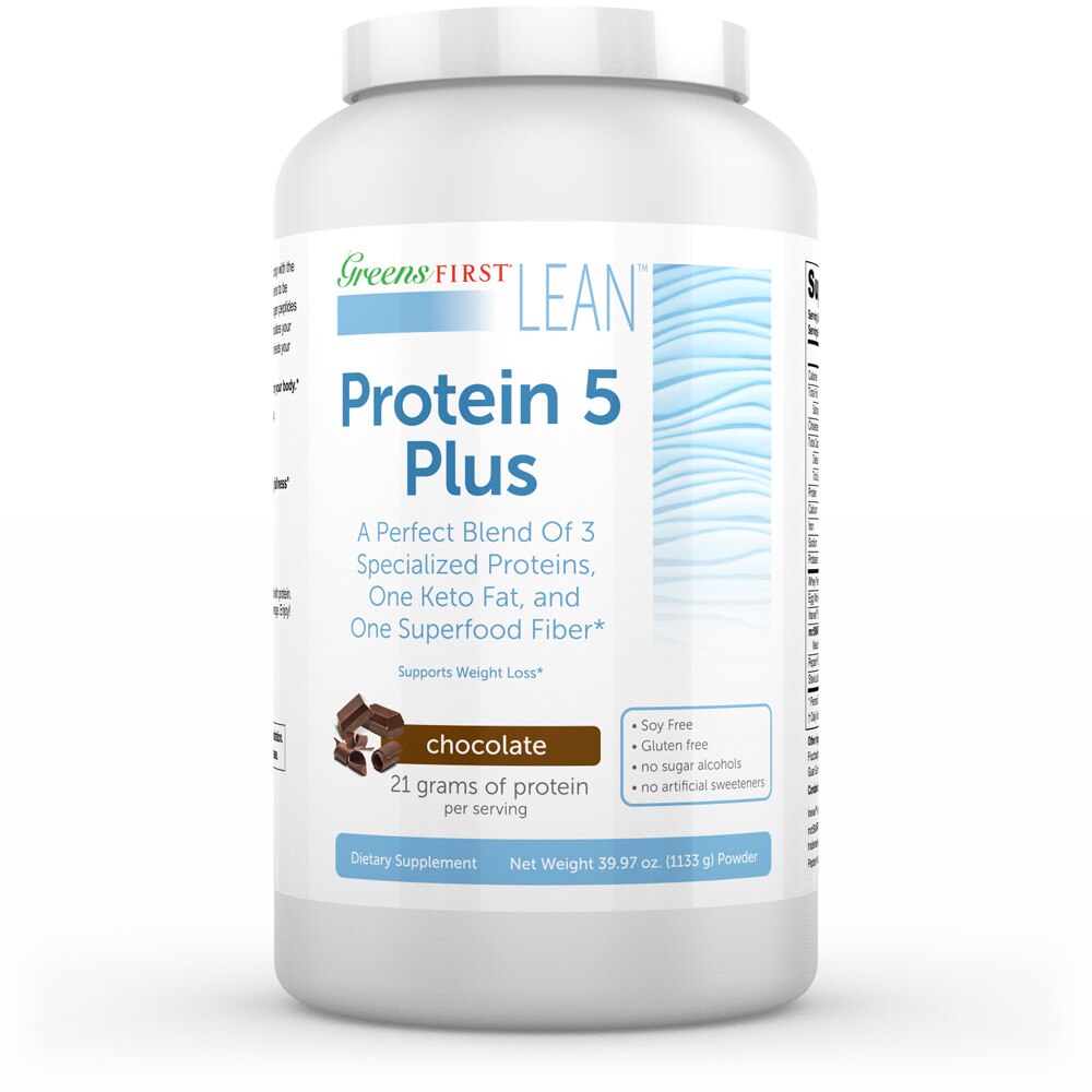 Lean Protein 5 Plus Chocolate -- 39.97 oz (Унции) Greens First