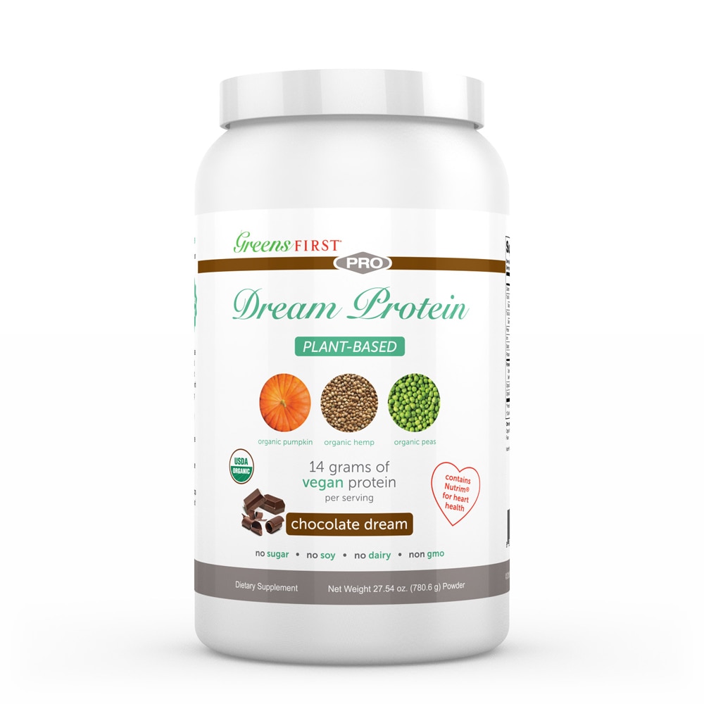 Dream Protein Plant-Based Chocolate Dream -- 27.54 oz (Унции) Greens First