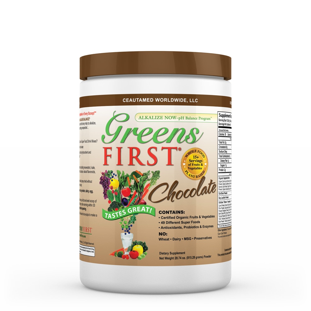 Порошковый шоколад Greens First Super Food — 28,74 унции Greens First