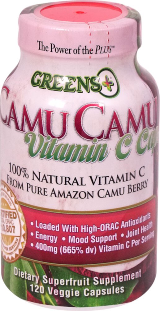 Капсулы Camu Camu с витамином С, 120 растительных капсул Greens Plus