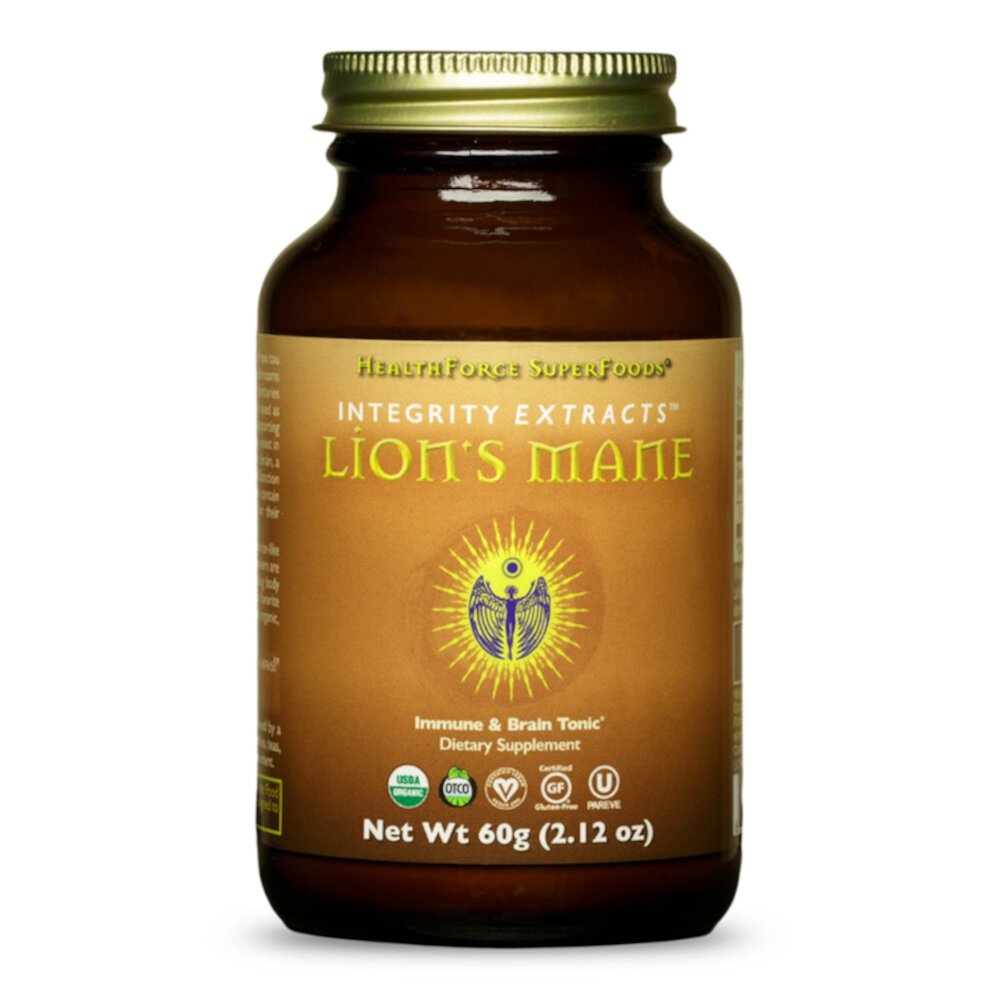 Integrity Extracts™ Lion's Mane Mushroom Powder (Порошок) -- 2.12 oz (Унции) HealthForce Superfoods