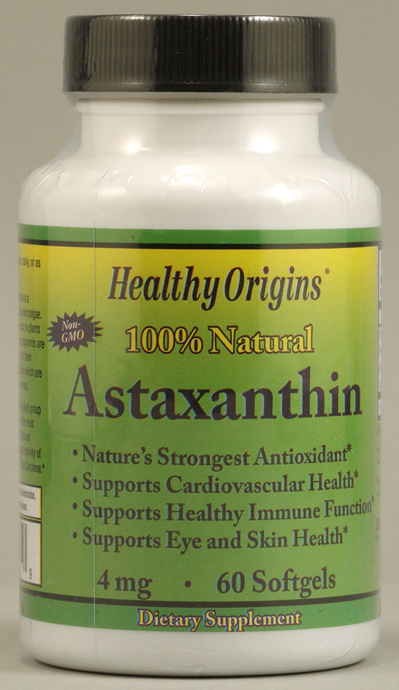 Астаксантин Healthy Origins — 4 мг — 60 мягких таблеток Healthy Origins