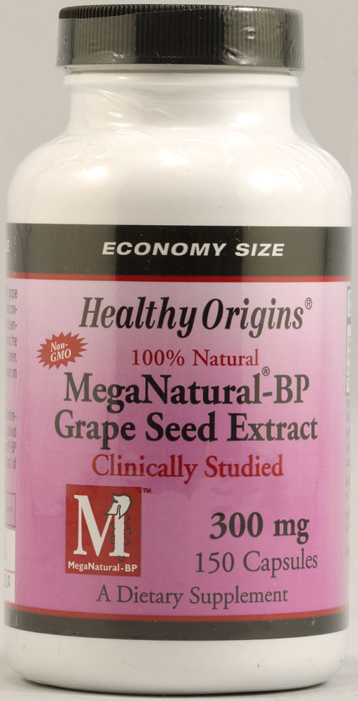 Mega Natural®-BP Grape Seed Extract -- 300 mg - 150 Veggie Caps (Вегетарианские капсулы) Healthy Origins