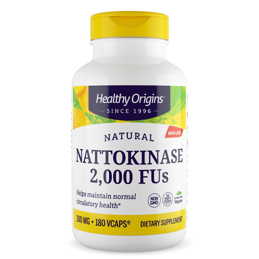 Nattokinase 2000 FUs -- 100 mg - 180 Vcaps® Healthy Origins