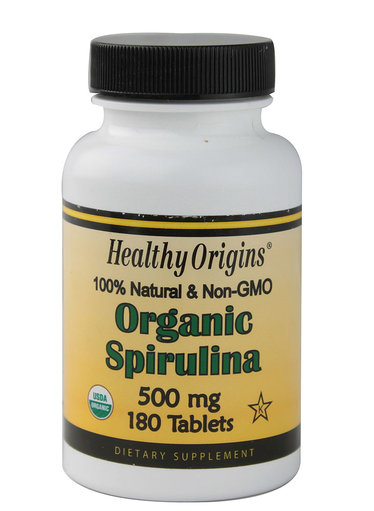 Органическая Спирулина - 500 мг - 180 таблеток - Healthy Origins Healthy Origins