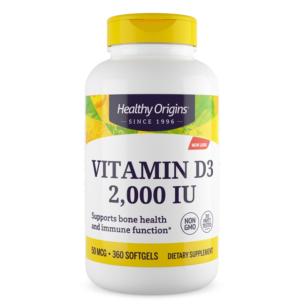 Витамин D3 - 2000МЕ - 360 капсул - Healthy Origins Healthy Origins