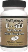 Витамин E - 400 МЕ - 90 мягких капсул - Healthy Origins Healthy Origins