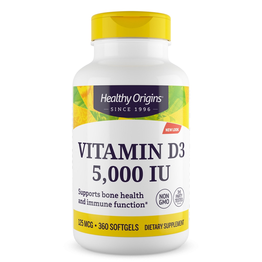 Healthy Origins Витамин D3 – 5000 МЕ – 360 капсул Healthy Origins