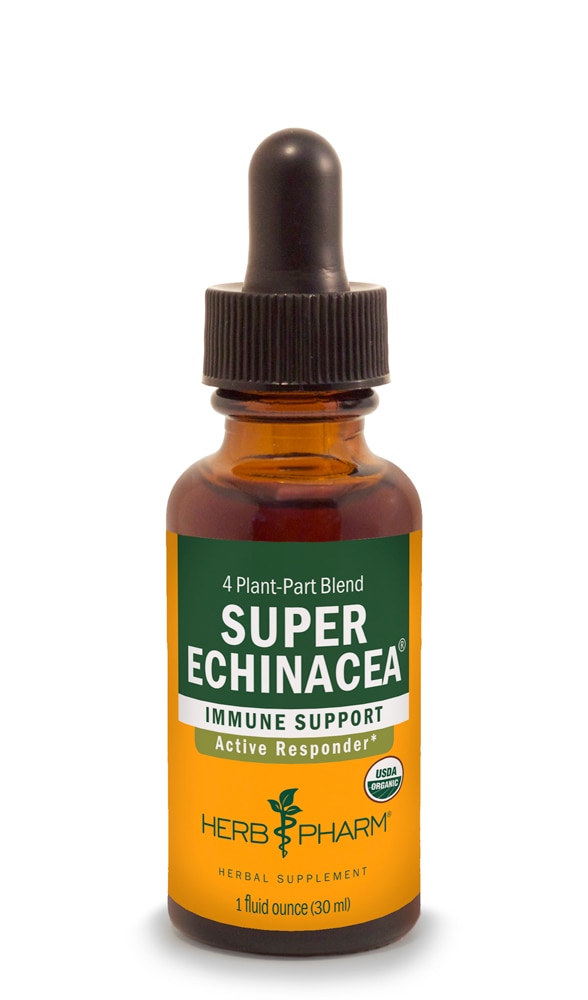 Органическая поддержка иммунитета Herb Pharm Super Echinacea® -- 1 жидкая унция Herb Pharm