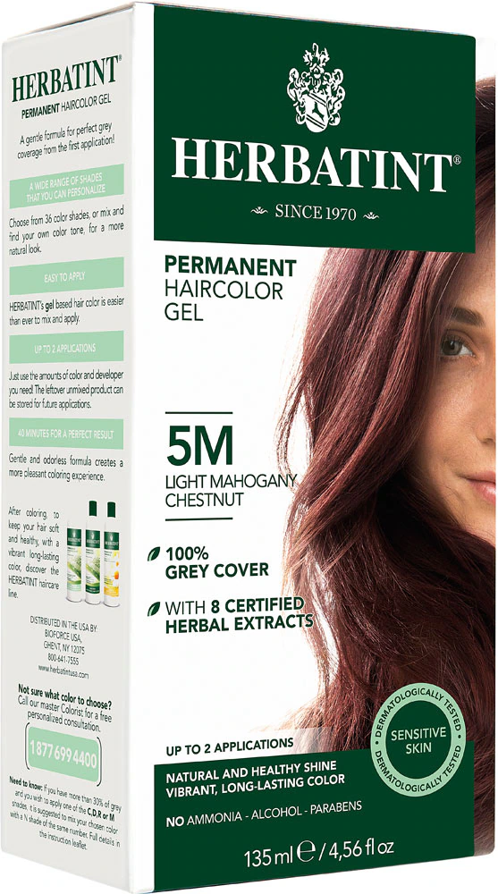 Permanent Hair Color Gel 5M Light Mahogany Chestnut -- 135 mL Herbatint