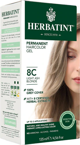 Стойкая гель-краска для волос Herbatint 8C светло-пепельный блонд -- 135 мл Herbatint