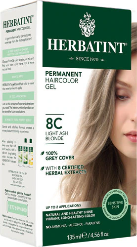 Permanent Hair Color Gel 8C Light Ash Blonde -- 135 mL Herbatint