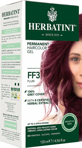 Permanent Hair Color Gel FF3 Plum -- 135 mL Herbatint