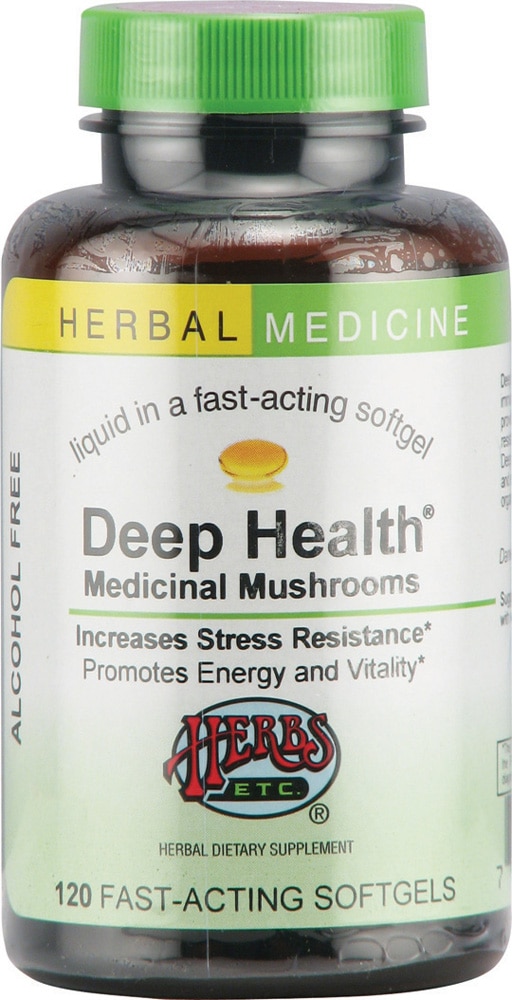 Deep Health® Medicinal Mushrooms -- 120 Softgels (Мягкие капсулы) Herbs Etc.