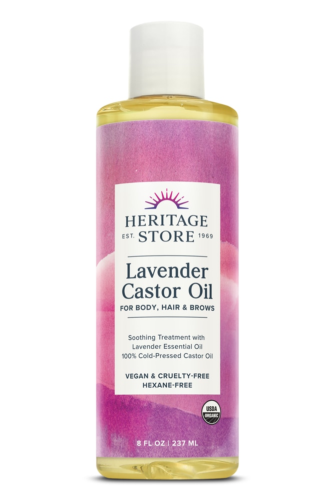 Магазин Heritage Store Лавандовое касторовое масло, органическое, 8 жидких унций Heritage Store
