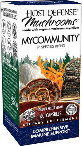 Органические грибы Host Defense™ MyCommunity® -- 60 вегетарианских капсул Host Defense