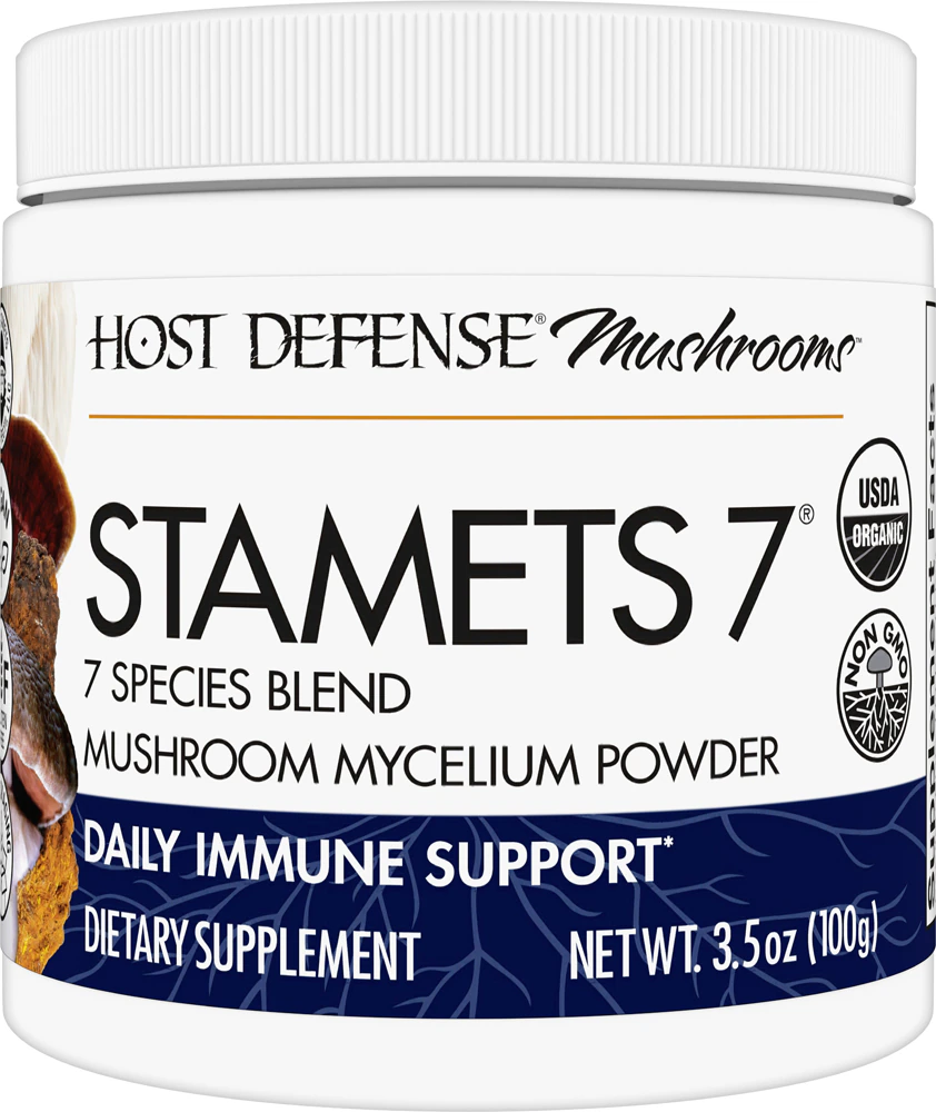 Mushrooms Organic Stamets 7 Powder (Порошок) -- 3.5 oz (Унции) Host Defense