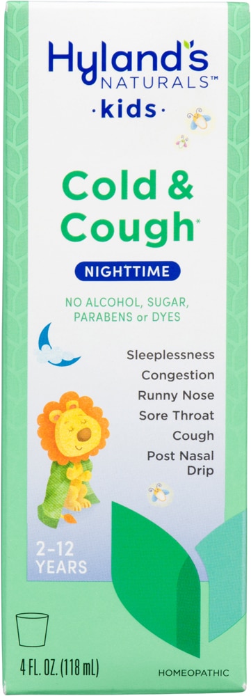 Naturals Kids Cold & Cough Nighttime Original -- 4 fl oz (Жидкие унции) Hyland's