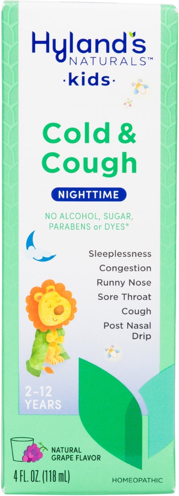 Naturals Kids Cold & Cough Nighttime Grape -- 4 fl oz (Жидкие унции) Hyland's