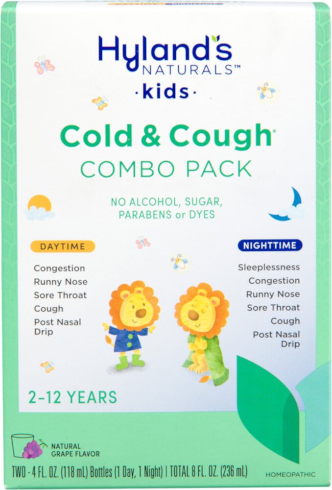 4 Kids Cold 'n Cough Day & Night Value Pack Grape -- 8 fl oz (Жидкие унции) Hyland's