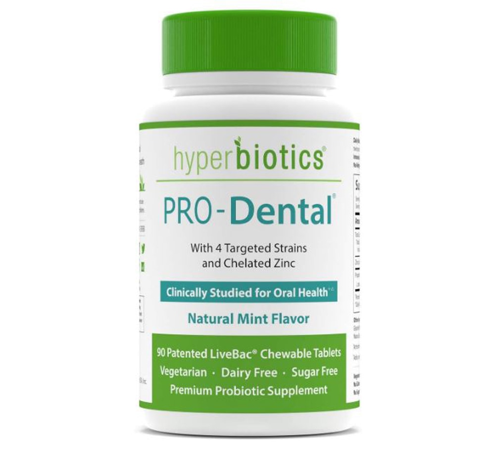 PRO-Dental® Пробиотики для здоровья полости рта, Натуральная мята - 3 миллиарда КОЕ - 90 жевательных таблеток - Hyperbiotics Hyperbiotics