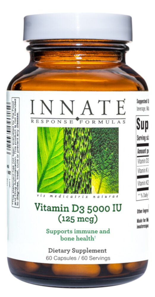 Innate Response Formulas Витамин D3 – 5000 МЕ (125 мкг) – 60 капсул Innate