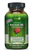 Brain Awake Max3™ + усилитель оксида азота — 60 жидких мягких желатиновых капсул Irwin Naturals
