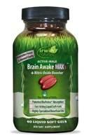 Brain Awake Max3™ + Nitric Oxide Booster -- 60 Liquid Softgels (Жидкие мягкие капсулы) Irwin Naturals