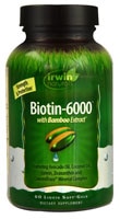 Irwin Naturals Biotin-6000™ с экстрактом бамбука -- 60 жидких мягких желатиновых капсул Irwin Naturals