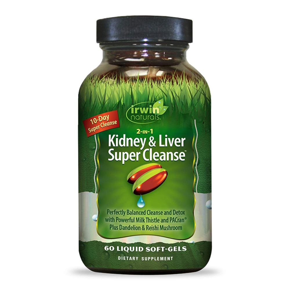 Irwin Naturals 2-в-1 Kidney & Liver Super Cleanse™ — 60 мягких капсул с жидкостью Irwin Naturals
