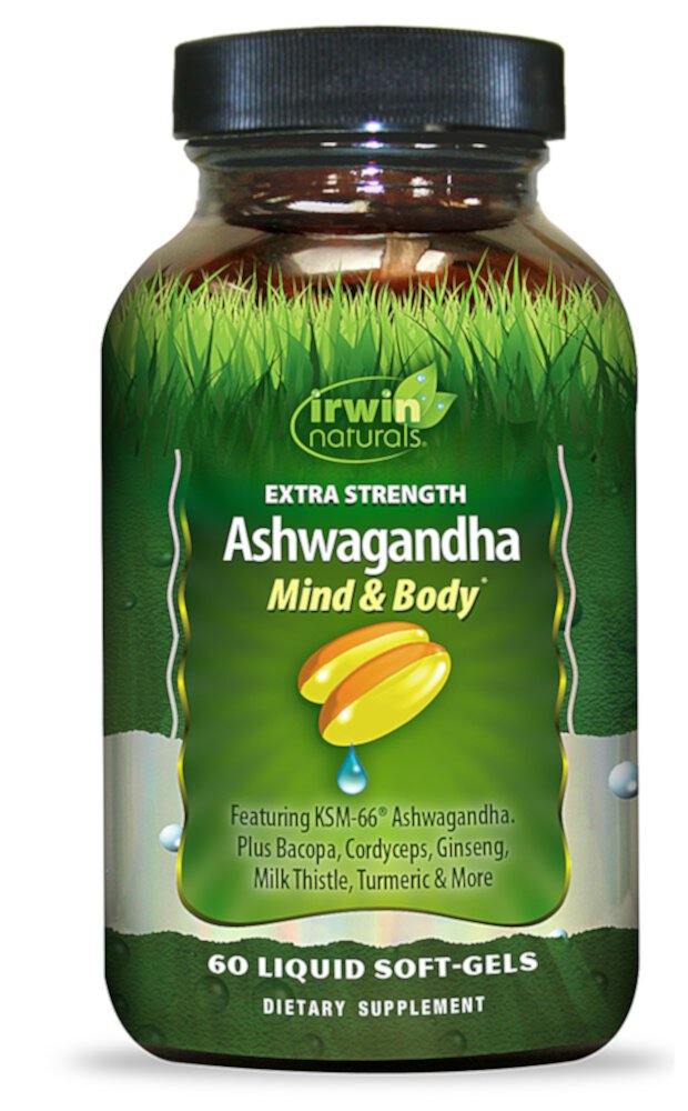 Extra Strength Ashwagandha Mind & Body™ -- 60 Liquid Softgels (Жидкие мягкие капсулы) Irwin Naturals