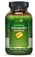 Irwin Naturals Extra Strength Ashwagandha Mind & Body™ — 60 мягких капсул с жидкостью Irwin Naturals