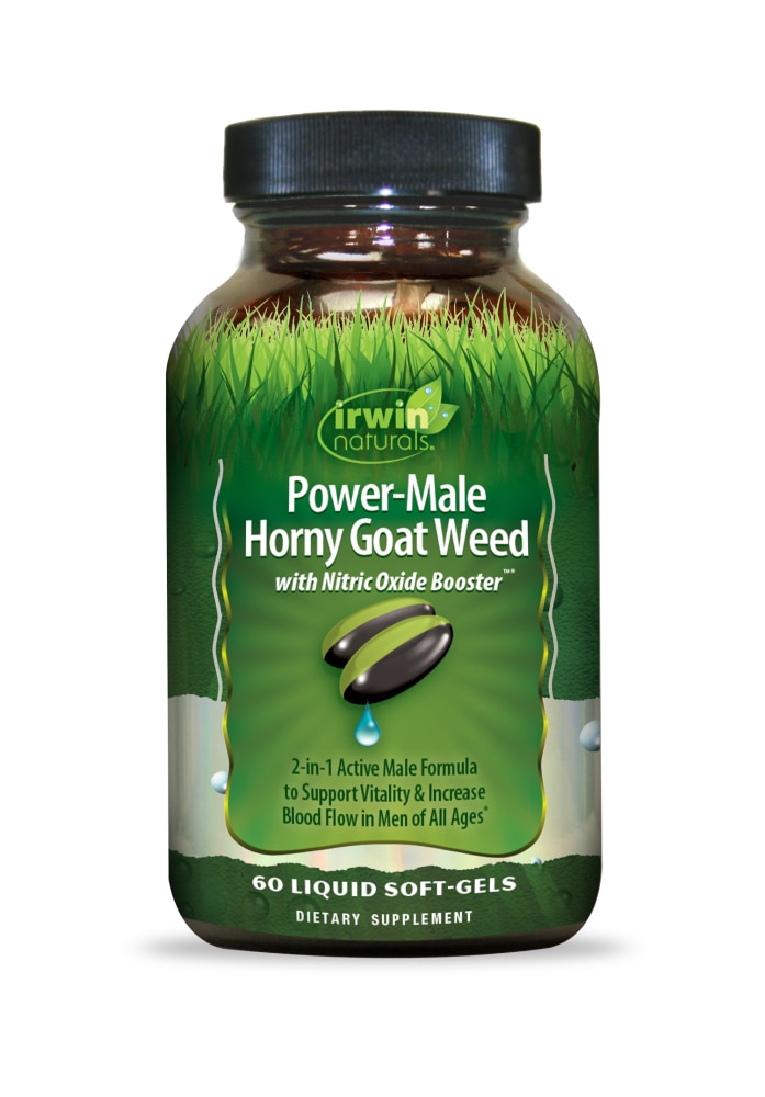 Power-Male Horny Goat Weed with Nitric Oxide Booster -- 60 Liquid Softgels (Жидкие мягкие капсулы) Irwin Naturals