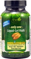 Only One Liquid (Жидкость)-Gel (Гель) Multi™ Without Iron -- 60 Liquid Softgels (Жидкие мягкие капсулы) Irwin Naturals