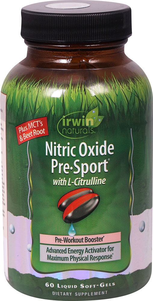 Nitric Oxide Pre-Sport® with L-Citrulline -- 60 Liquid Softgels (Жидкие мягкие капсулы) Irwin Naturals