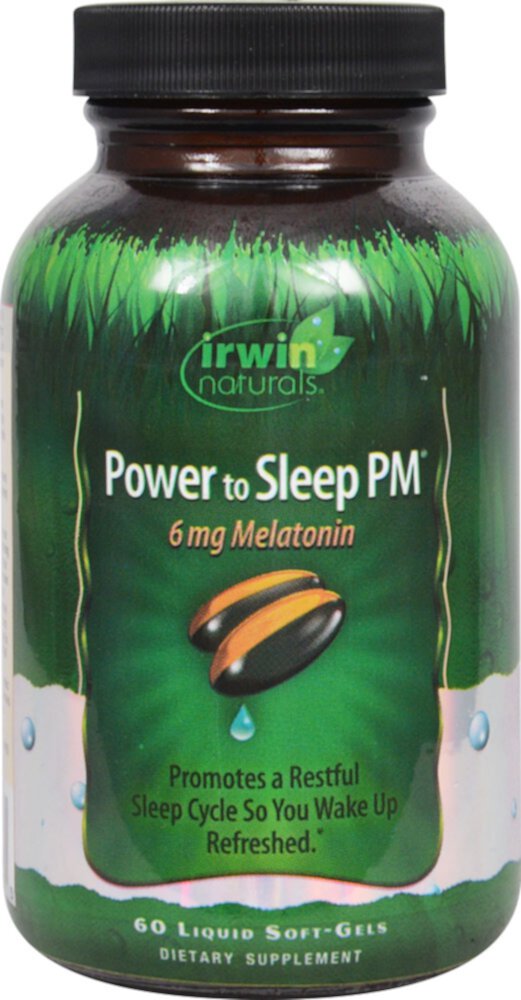 Power to Sleep PM 6 мг мелатонина — 60 жидких мягких желатиновых капсул Irwin Naturals