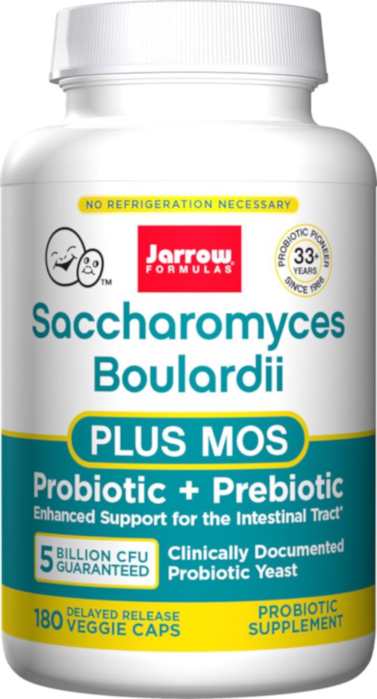 Jarrow Formulas Saccharomyces Boulardii Plus MOS – 5 миллиардов – 180 растительных капсул Jarrow Formulas
