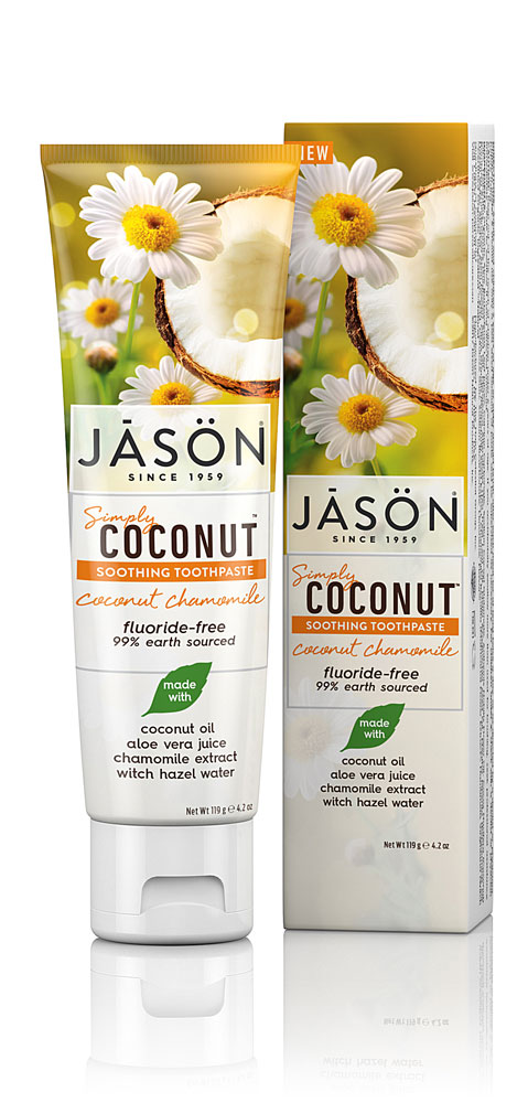 Успокаивающая зубная паста Simply Coconut с кокосом и ромашкой — 4,2 унции JASON