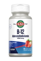 KAL B-12 Аденозилкобаламин ActivMelt™ Strawberry -- 1000 мкг -- 90 микротаблеток KAL