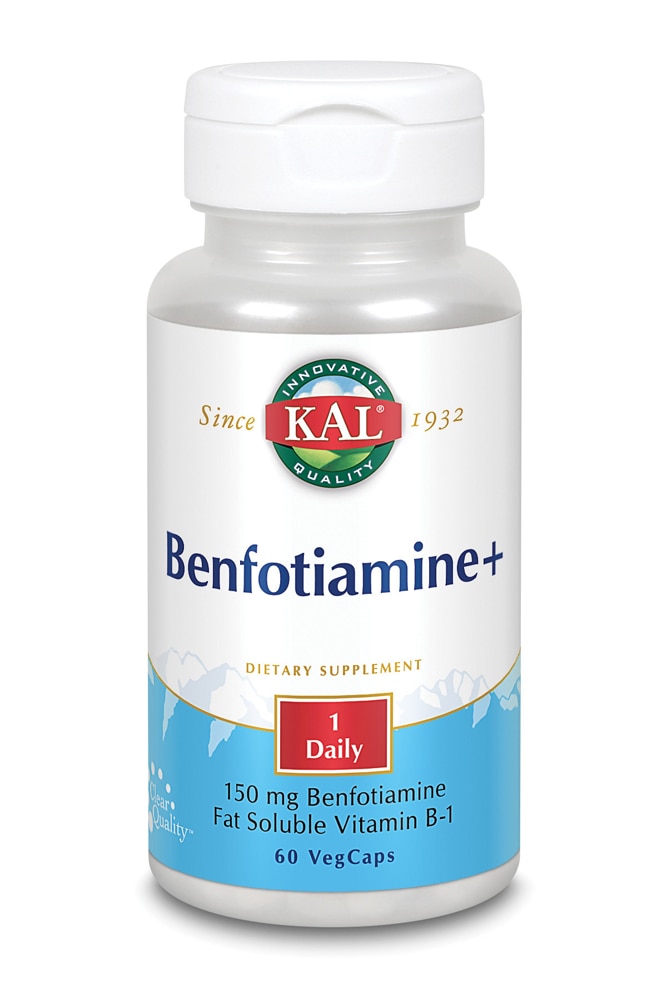 Benfotiamine Plus - 150 мг - 60 вегетарианских капсул - KAL KAL