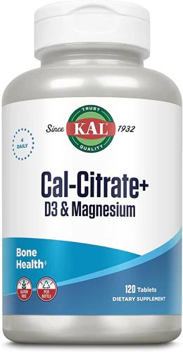 Кальций, магний и витамин D3 Cal-Citrate Plus - 120 таблеток, без глютена KAL