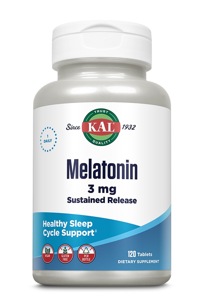 KAL мелатонин замедленного высвобождения - 3 мг - 120 таблеток KAL