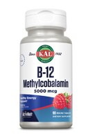 KAL Ultra B-12 Метилкобаламин ActivMelt™ Красная малина -- 5000 мкг -- 90 микротаблеток KAL