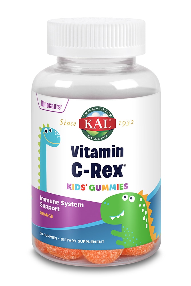 KAL Vitamin C-Rex® Детские жевательные конфеты оранжевого цвета — 60 жевательных конфет KAL